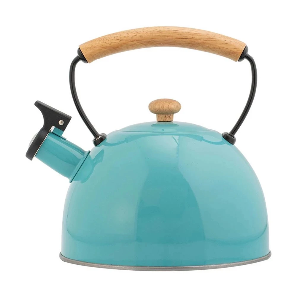 High Quality Blue Finished Tea Kettle Stainless Steel Whistling Kettle Fast To Boil Whistling With Capsuled Bottom
