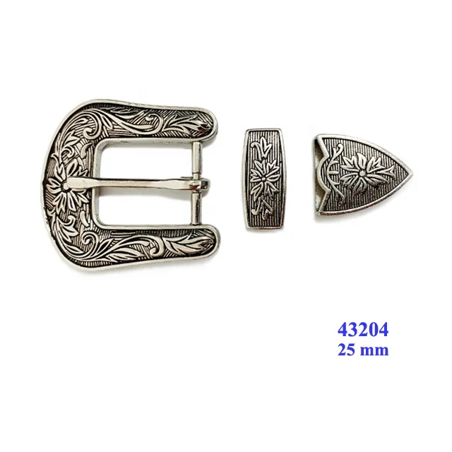 Custom Cowboy Western Belt 3 Pieces Buckle Set For Shoes 20 mm