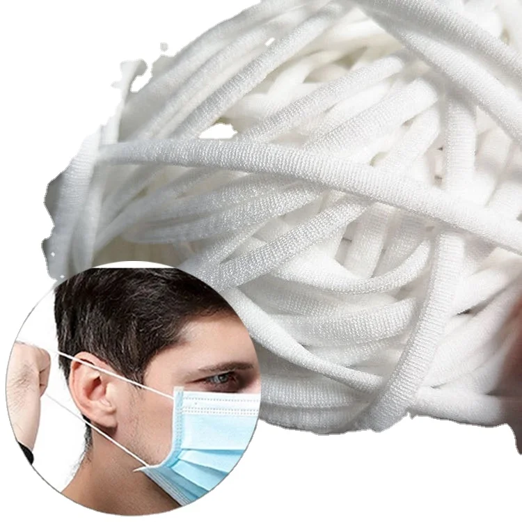 
Low Price Elastic Earloop Polyester Spandex Rope 3mm Ear Tie Elastic earloop Disposable earloop Elastic band 