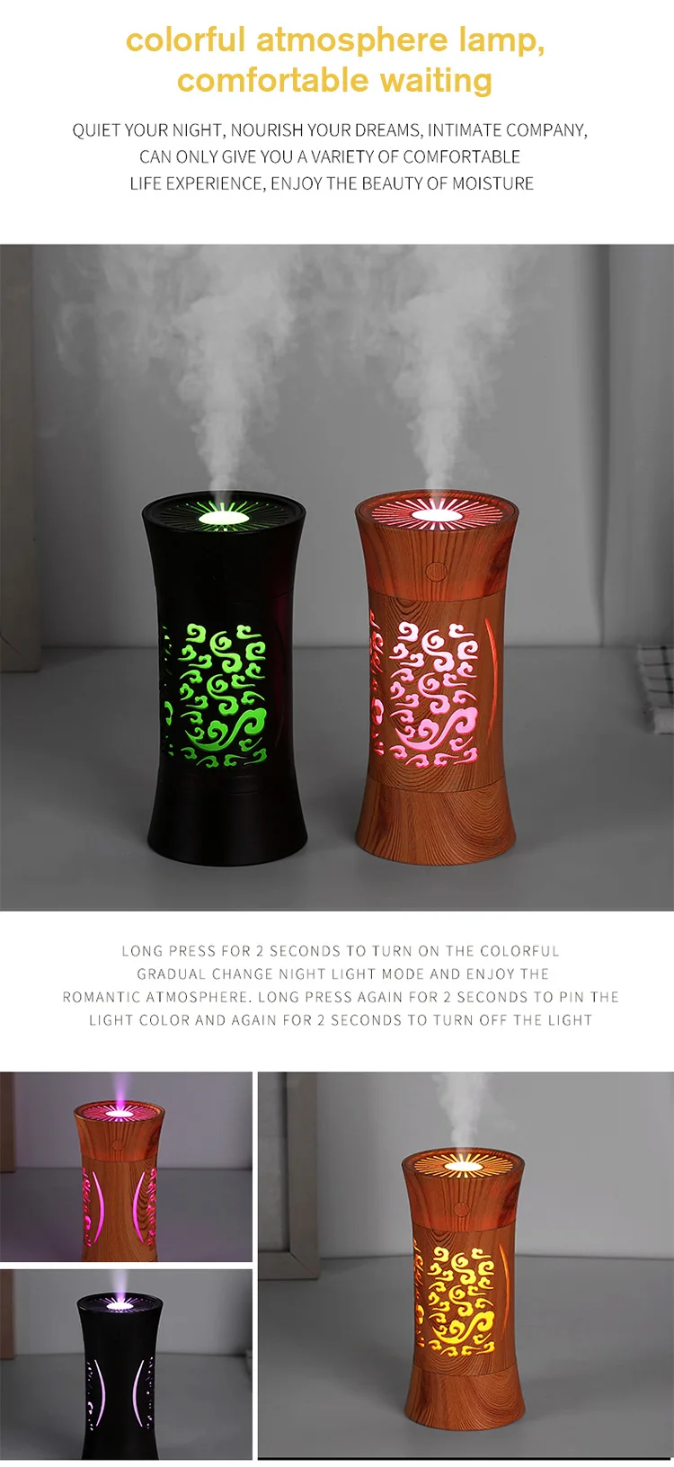 Wholesale Factory Price Humidifier Aroma Diffuser Usb 260ml Humidifier Car Humidifier Diffuser