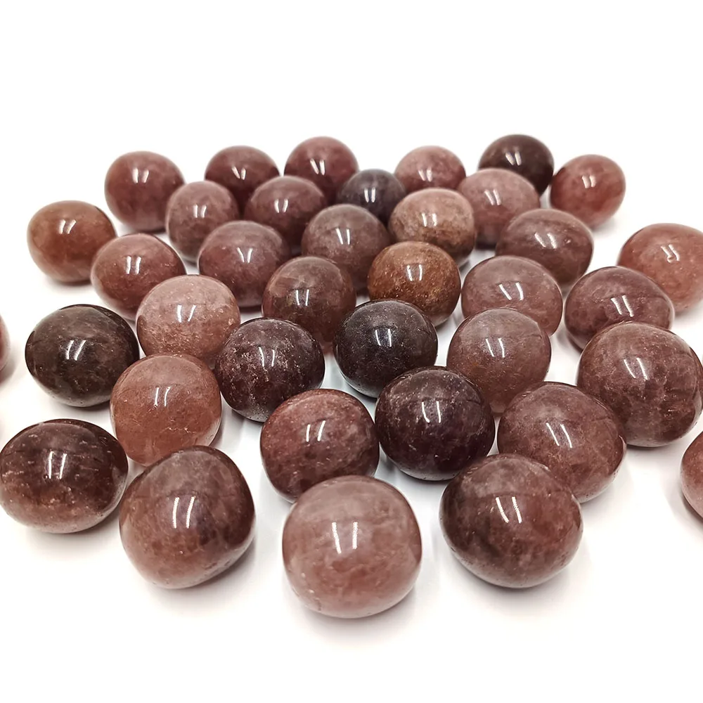 Crystal tumbles wholesale natural red strawberry quartz stone polishing strawberry quartz tumbled stone