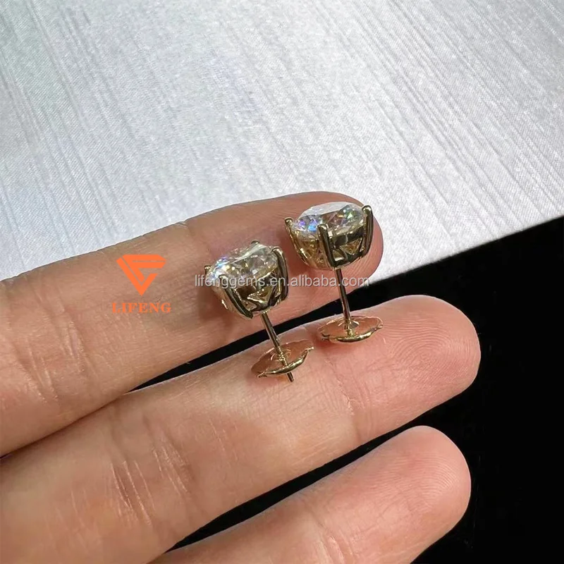 Best Grade 925 Silver Moissanite Earrings Fine Jewelry for Women Flower Shaped Passes Diamond Tester for Gifts