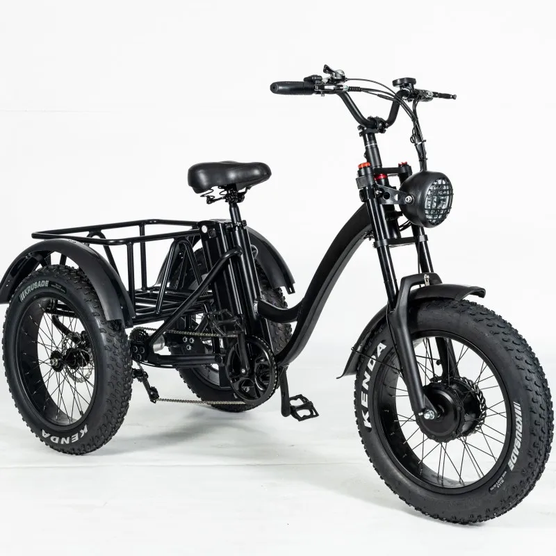 24/26 inch NEW Fat tire motorized electric tricycle with EN15194/ cheap electric trike/ 3 wheel electric bike with pedals