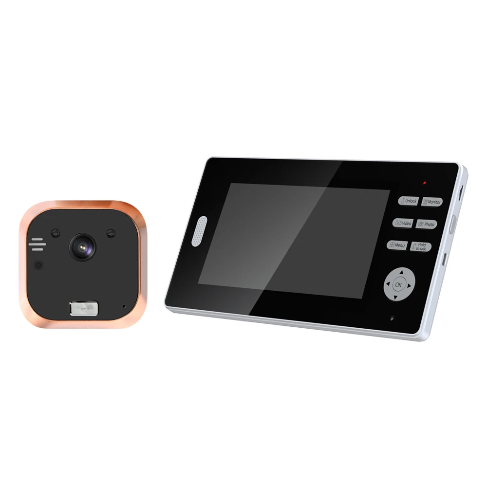 7 inch 2.4ghz digital wireless peephole door viewer with 140 degree wide angle camera night vision battery for home security