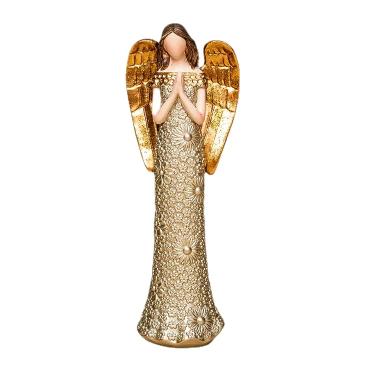 Resin Angel Statue Crafts Praying Angel Sculpture Figurine Gifts Home Decoration Praying commemorating Angel Statue