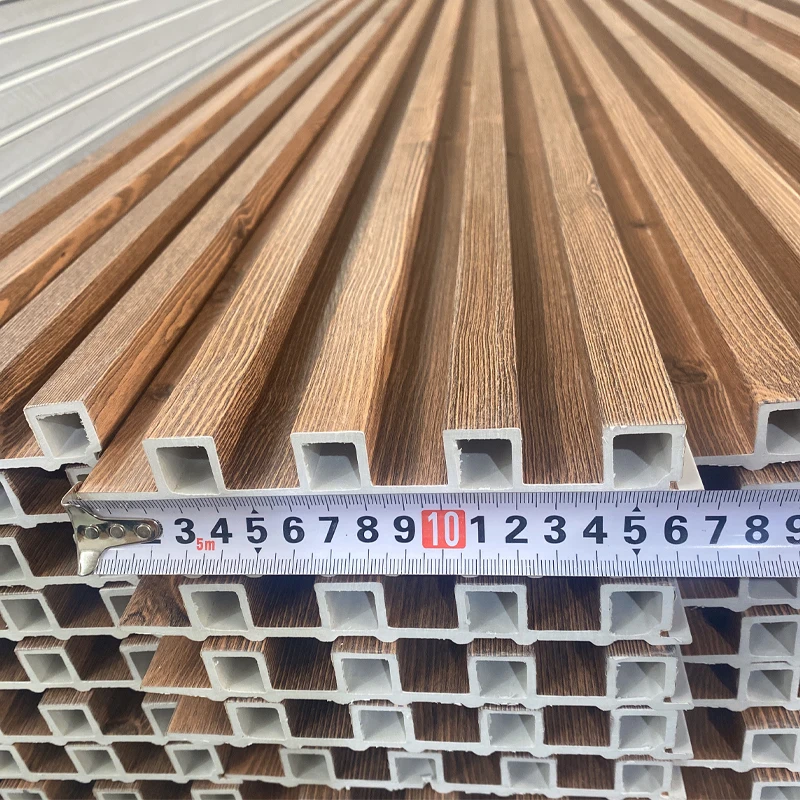 Interior Decoration Design PVC Coating Corrugated Wall Cladding WPC Integrated Panels