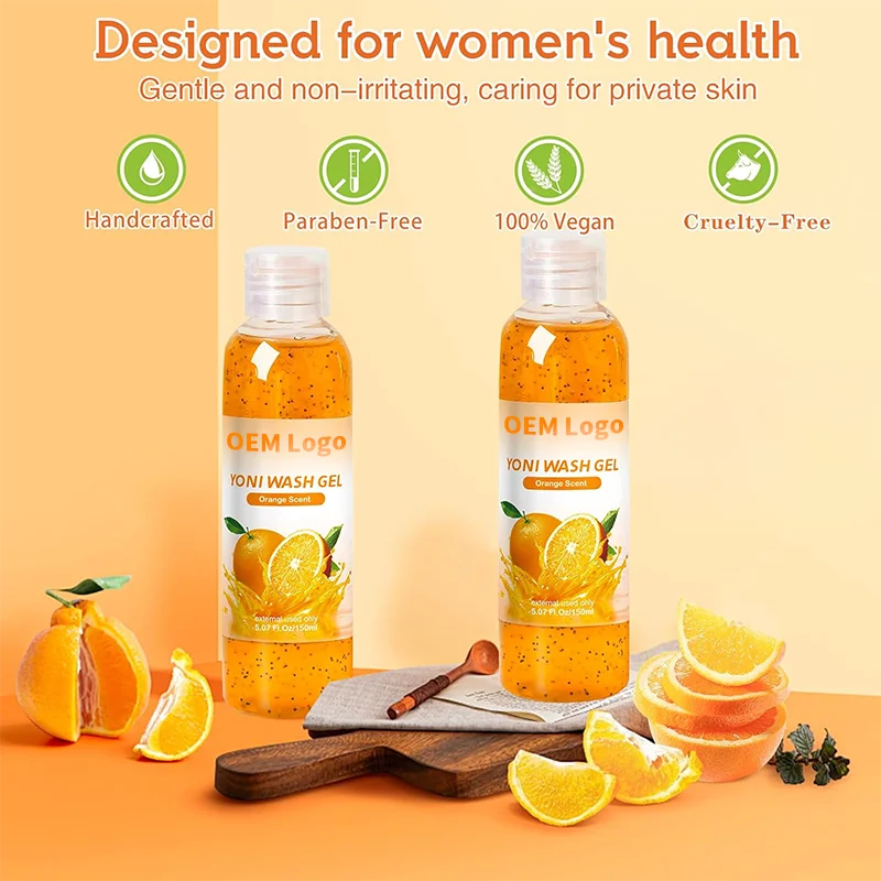CokeLife OEM Private Label Ph Balance Cleaning Natural Orange Intimate Vagina Yoni Gel Wash Feminine Wash