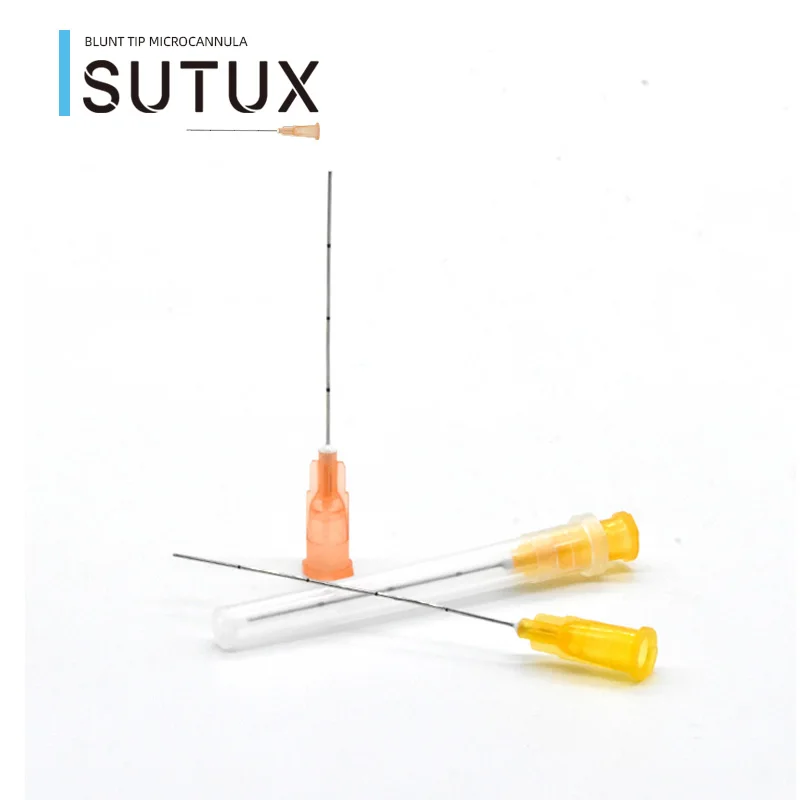 Sutux micro cannulas blunt tip with sharp needle and cannula kit 23g cannula needle for 2ml syringe filler