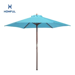 Garden Yard Beach Sun Shade Outdoor Umbrella Hardwood Parasol Patio Umbrella