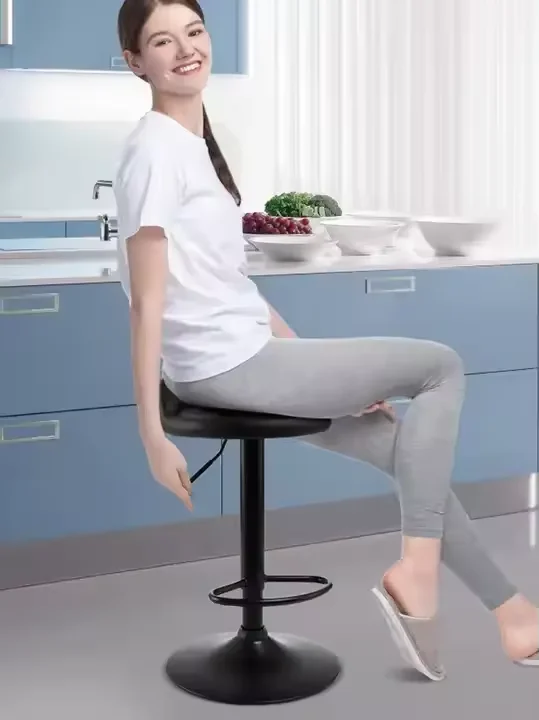 PU Leather Revolving Height Adjustable Bar Stool Chair With Footrest