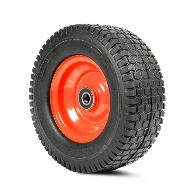 Lawn Mower 13 inch PU Foam Solid  Wheel for Axle Type with Bearings