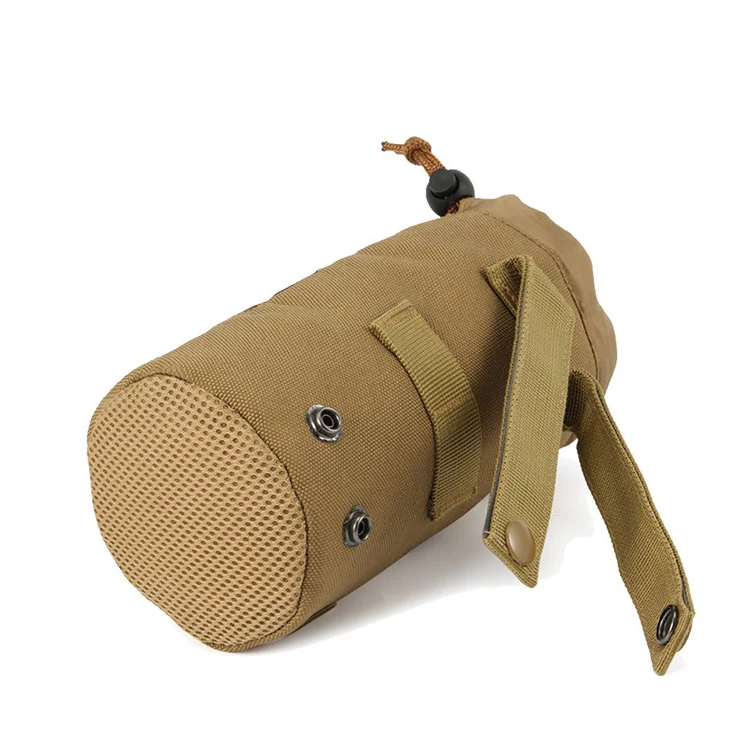 Top Drawstring Open Tactical Molle Pouch Hydration Carrier Travel Water Bottle Bag
