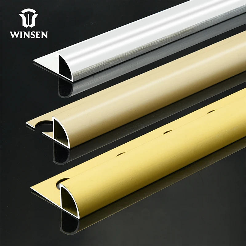 Factory Hot Sale  Aluminum Different Shape Metal Tile Trim Aluminum Tile Edge Protection Trim For Tile
