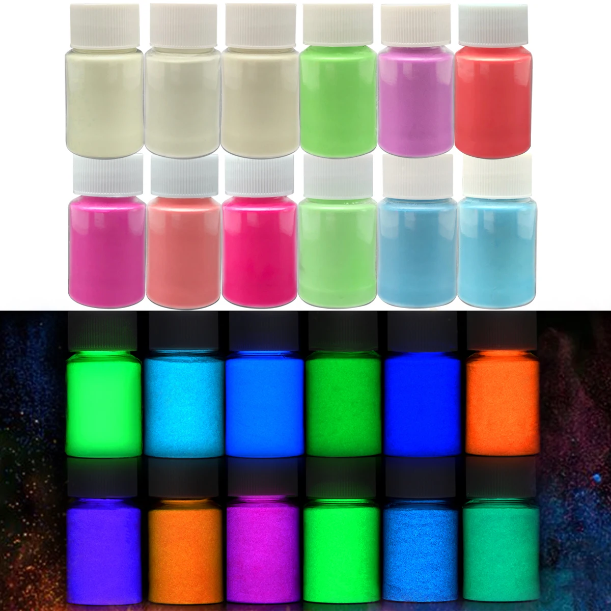 Wholesale Polyester Glow In Dark Pigment Powder Glitter For Crafts Tumblers Halloween Glitter Glow in The Dark