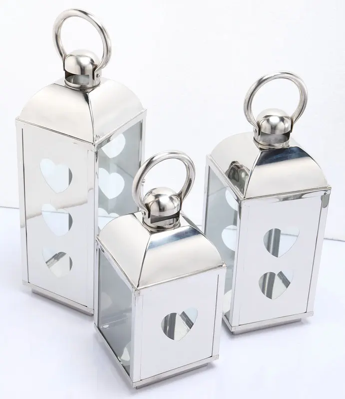 
Outdoor Home Decoration Luxury Metal stainless steel candle lantern for Garden 