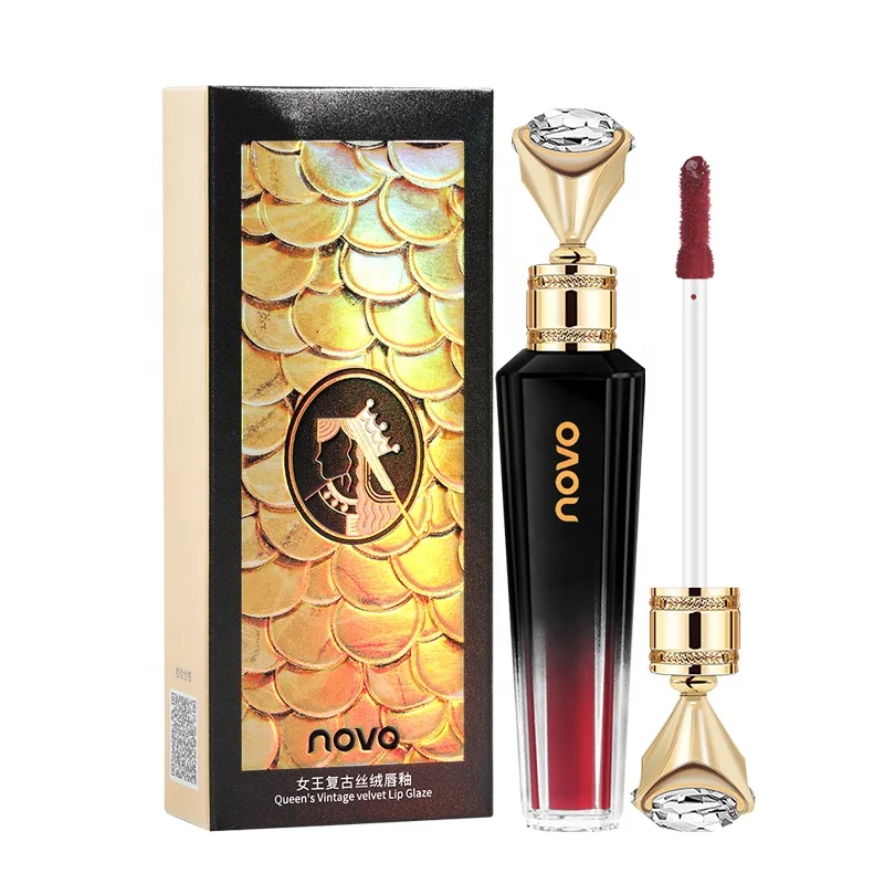Novo Lip Gloss Queen Retro Velvet Liquid Lipstick Matte Waterproof Long Lasting Red Lips Makeup