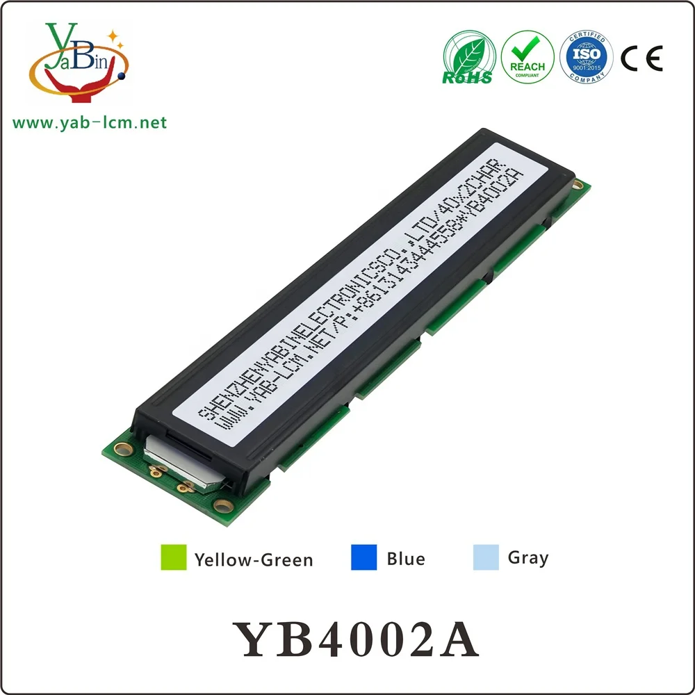 Low Cost Monochrome Character Lcd module display 40X2 (Size: 182x35.5mm)