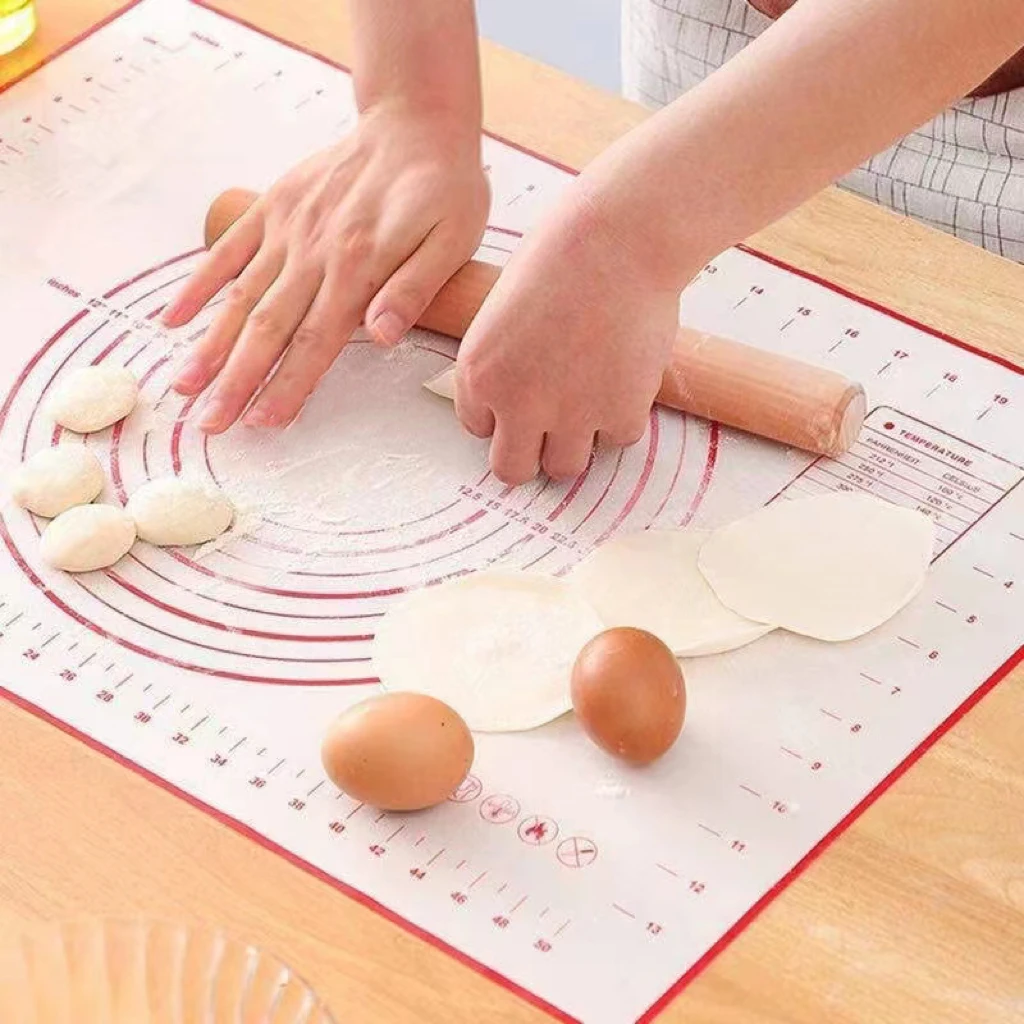 Hot selling Silicone Baking Pastry BBQ Non Stick Mat With Measurement For Dough Rolling Mat for kitchen