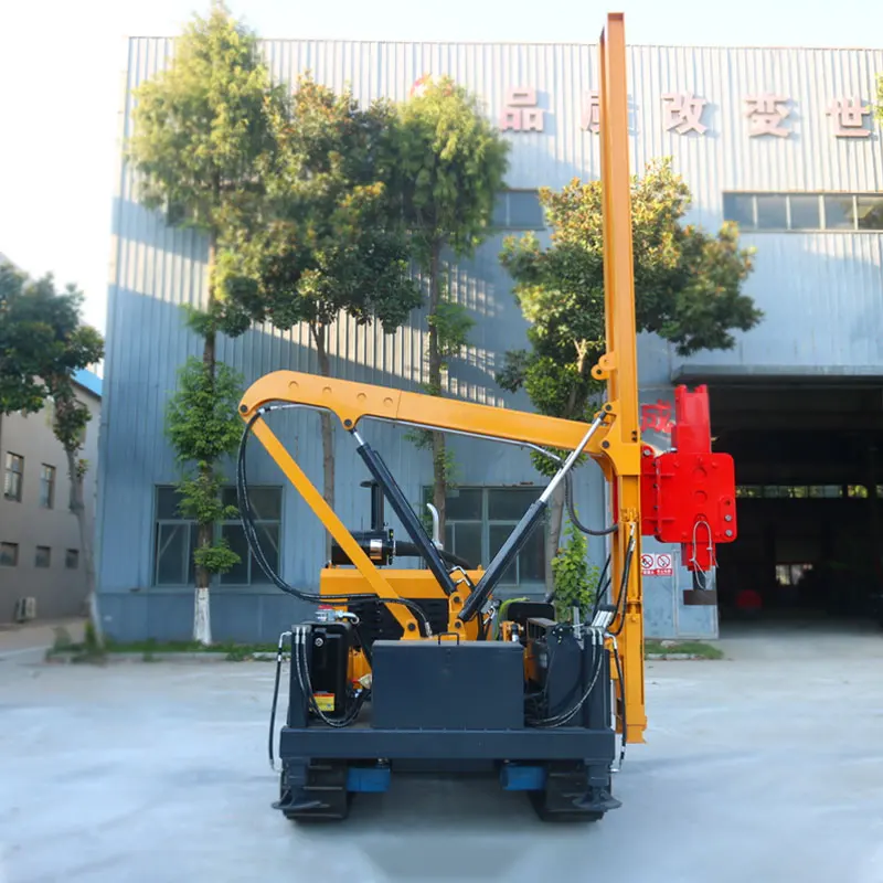 Hongrun Machinery New arrival hydraulic press Guardrail pile driver pneumatic post driver piling rig machine for sale