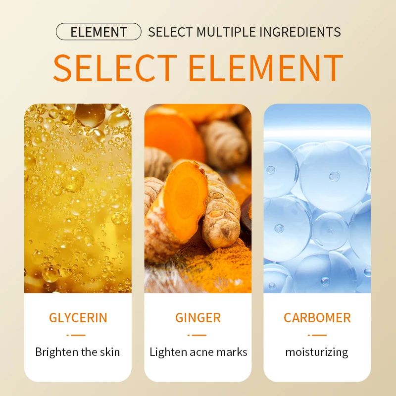 OEM SADOER Private Label Ginger Turmeric Whitening Skin Care Serum Facial Antioxidant Nourishing Moisturizing Repair Face Serum