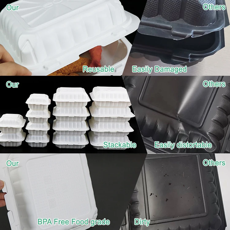 to go containers food disposable food grade sugarcane box airline food container set