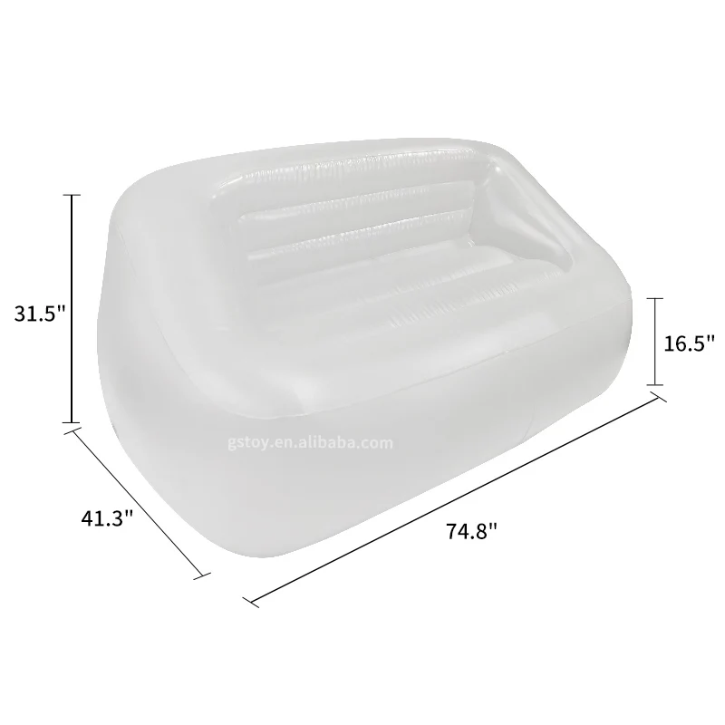 Frosted white PVC couch camping Lazy air sofa bag indoor relax leisure inflatable sofa