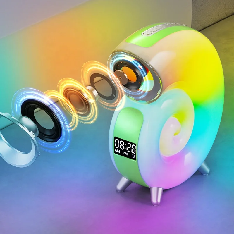 Lonvel New Arrival 2024 Conch Music Light With Wake Up Alarm Clock BT Speakers Multi-Function Party Atmosphere Conch Speakers