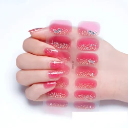 Hot Selling 14 Strips 20 Strips 24 Strips Gel Nail Art Stickers OEM Gift Packing Solid Colors False Stickers Polish Nail Wraps