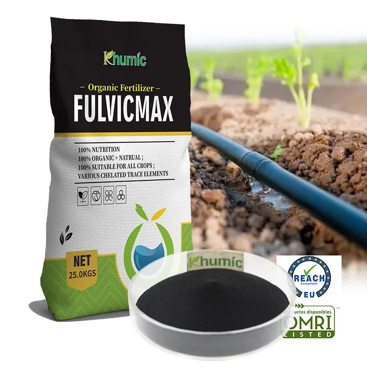 organic agriculture humic and fulvic acid foliar fertilizer 100% soluble leonardite base fulvic acid powder