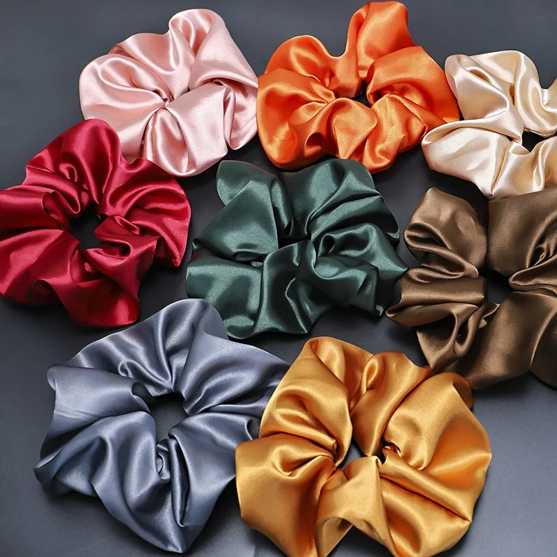 
Luxury silk hair scrunchie,rainbow color silk scrunchie,hair clips for women accessories 