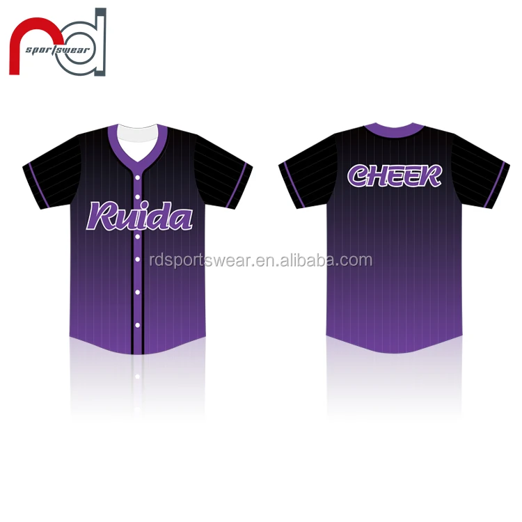 Top sale purple baseball shirt baseball jersey wholesale custom baseball shirts