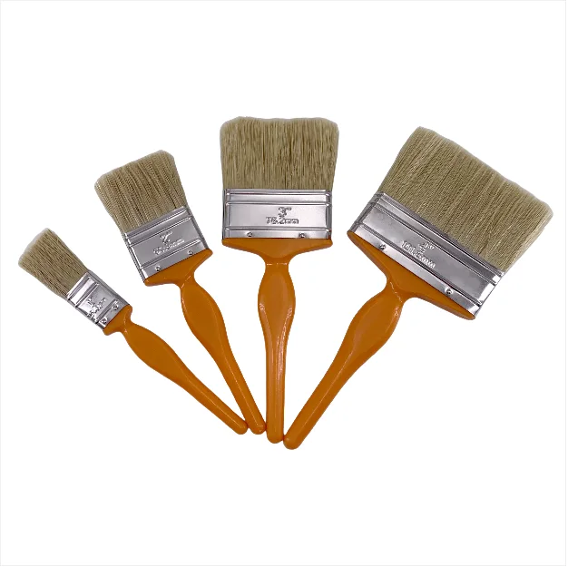 2024 High-Grade and Low Price New Bristle Brush Orange Plastic Handle Paint Brush for House Decoration