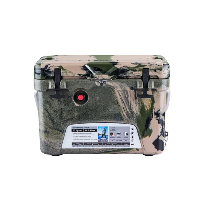 20QT rotomolded fishing ice chest cooler with bail handle