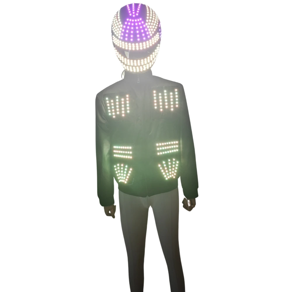 LED Robot Costume Luminous Suit Glowing Up Jacket Stage Performance LED Show Bodysuit Event Entertainment Party Celebration