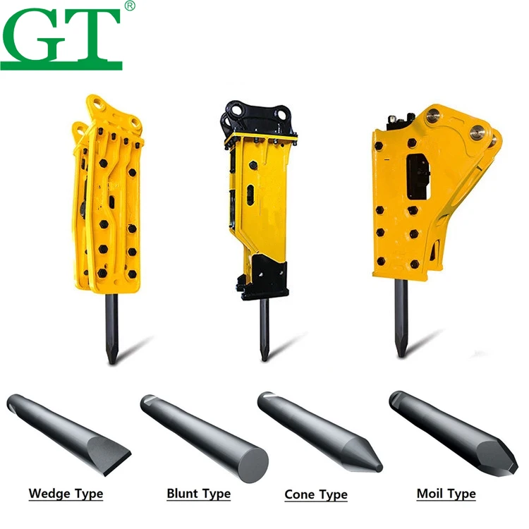 Excavator Spare Parts Hydraulic Breaker Hammer hydraulic breaker Chisel Blunt Chisel With Box Typ Top Type And Type Side