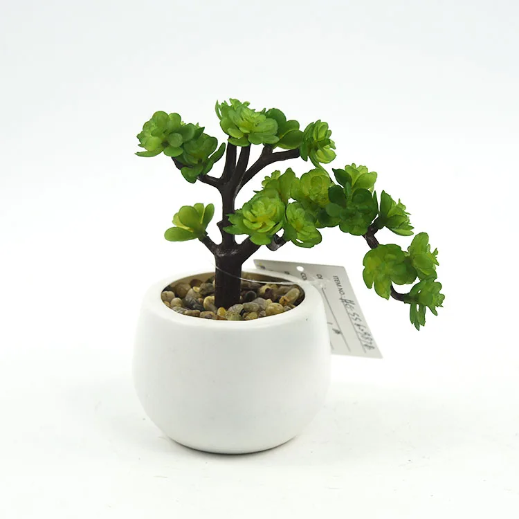 Зеленый декоративный маленький пластиковый горшок, мини-суккулент, набор искусственных растений