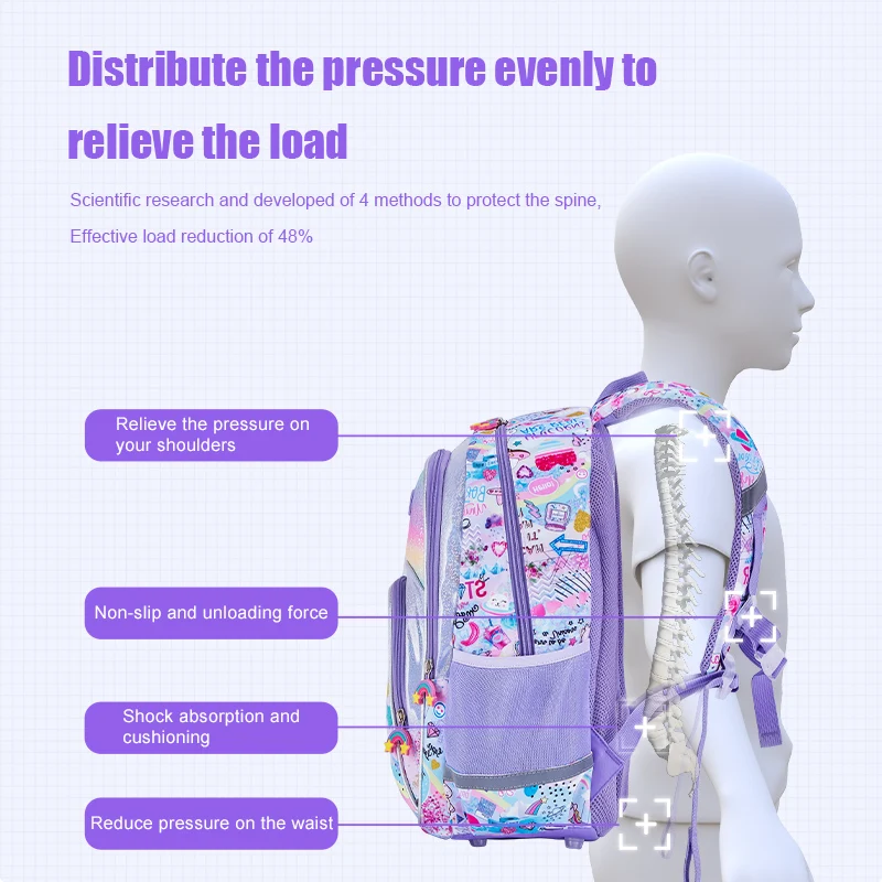 Custom cute lovely design sequin pink toddler student kids school bags cartoon schoolbags backpack