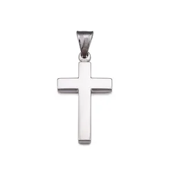 Wholesale Cheap Custom Engraved 18k Gold Plated Stainless Steel Plain Cross Pendant Jewelry
