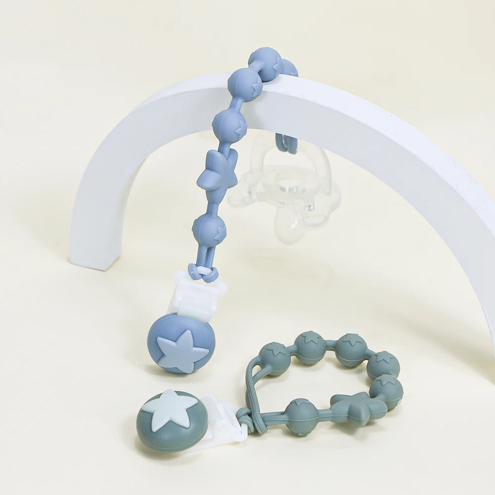 Wholesale Sublimation Silicone Macrame Beads Baby Boy Teething Pacifier Soother Teether Clips Holder Nipples Clip Chain For Baby