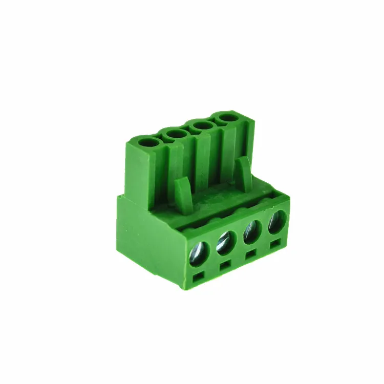 Pitch Pcb Terminal Block 2.54mm Green 4 Pin Insert-In Seat Plug-In Spring Pluggable Screw Terminal Block Connector