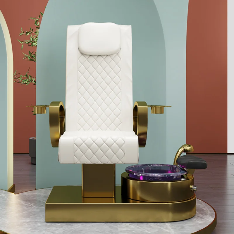 Wholesale High Back Queen Elegant Single Seater Rotating Electric Motor Pedicure Chair With Magnetic Jet