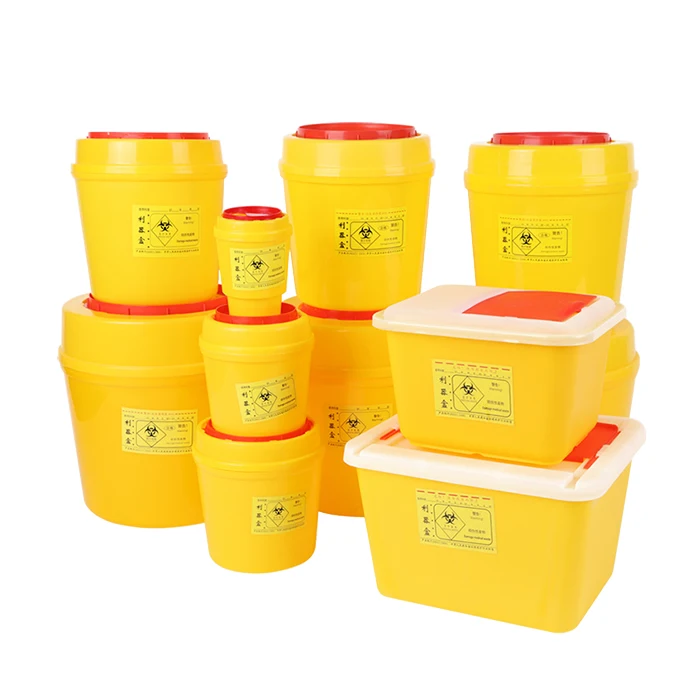 Пластмассовый контейнер для отходов биологической опасности, желтый острый контейнер, контейнер, контейнер afilado