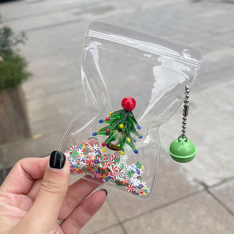 Christmas Handmade Glass Santa Claus Pendant Gift Decoration Cartoon Christmas Tree Cute Home Decor Glass Figurines