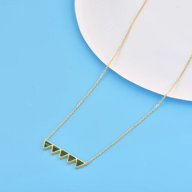 china factory custom women jewelry   925 silver  Natural stone rose gold women  necklace