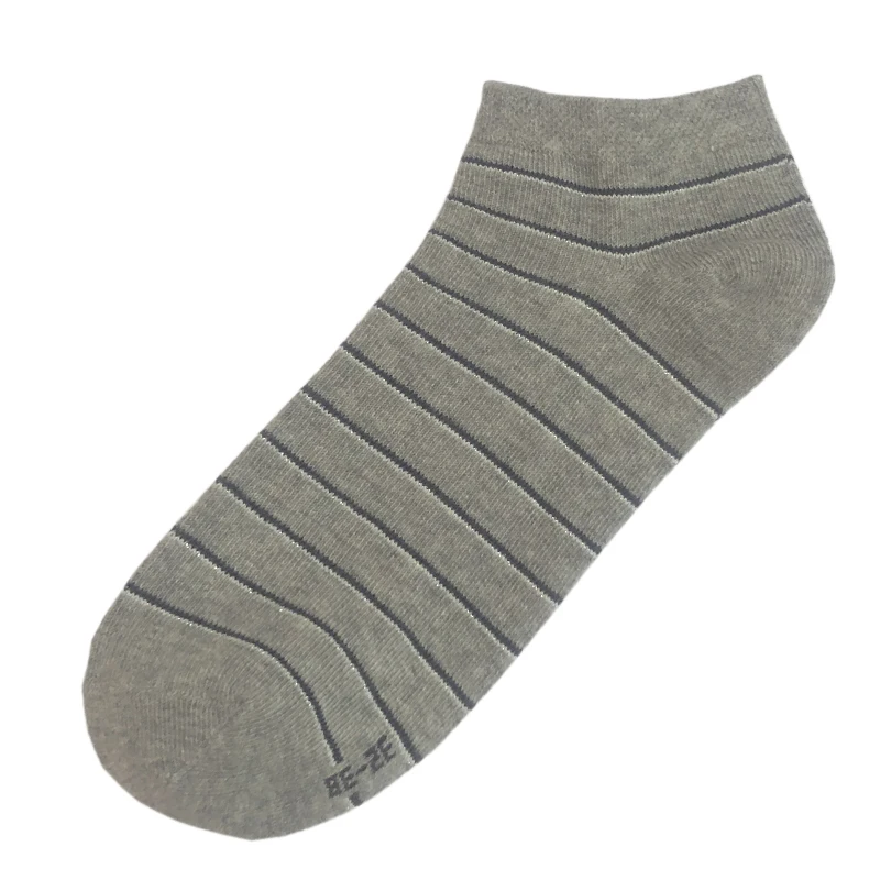 
Silver Striped Cotton Hosiery Spring and Autumn Gray Low Cut Socks Women Socks 
