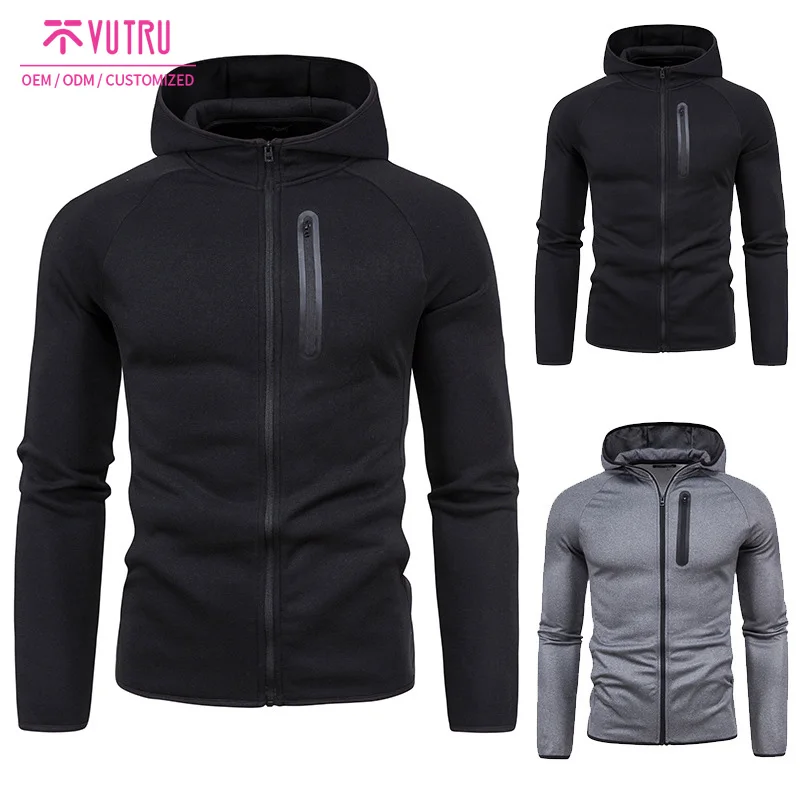 
Fashion Compression Running Top Tank For Men Gym Wear Fitness Zipper Hoodie Men 