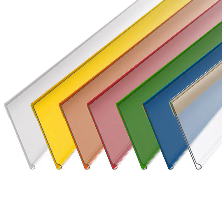 PVC Plastic Glass wooden Shelf Edge Clip Data Strips ticket label strips