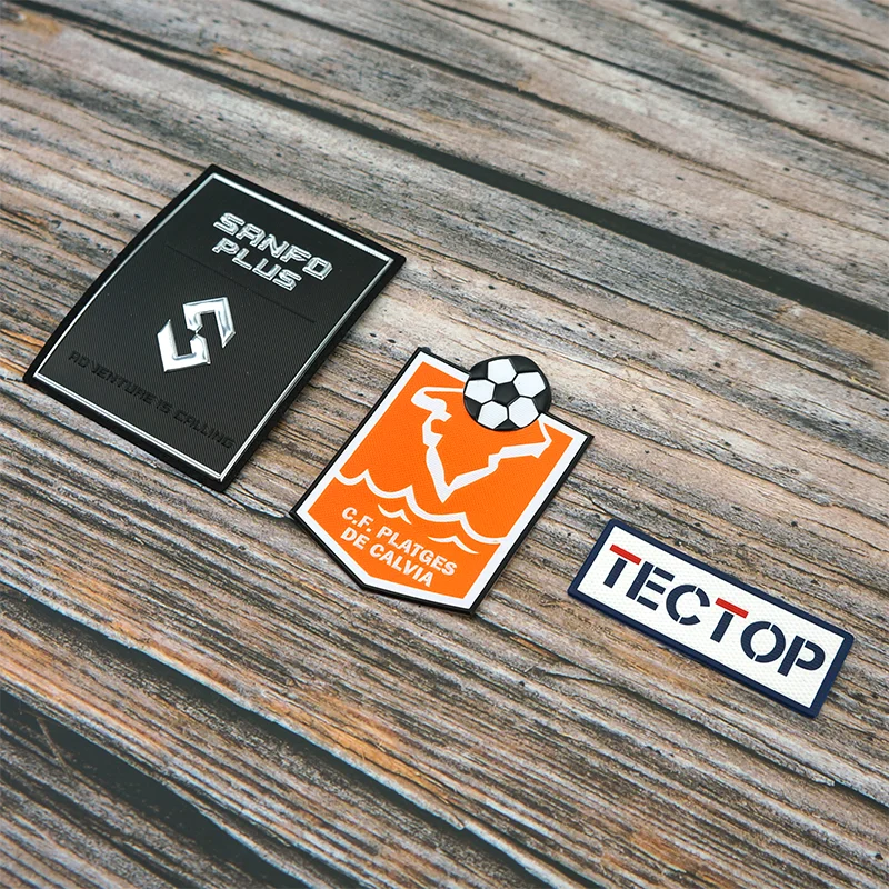 Customized ECO Soccer Uniform Patch Printing Branding Iron On TPU Embossed Patch for Sports Wear
