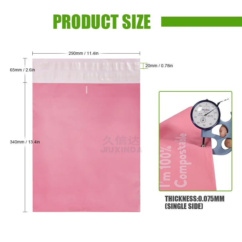 eco friendly Wholesale self adhesive sealing transparent poly mail packaging bag biodegradable mailing bags free shipping