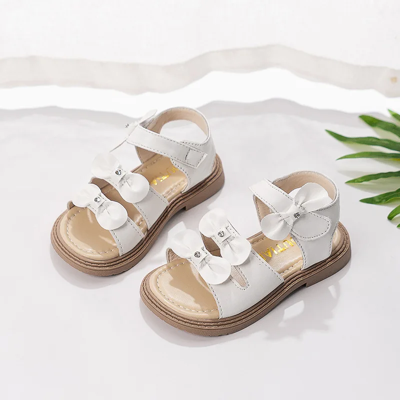 fashionable flat slipper lightweight flexible sole back to school shoes girls kids children toddler beach sandals